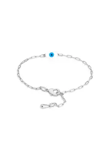 MINUTIAE Brass Crystals Silver-Plated Link Bracelet