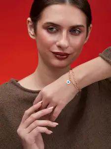 MINUTIAE Gold-Plated Brass Crystals Link Bracelet