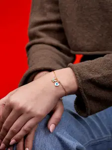 MINUTIAE Crystals Gold-Plated Link Bracelet