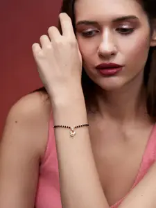 MINUTIAE Brass Crystals Gold-Plated Link Bracelet