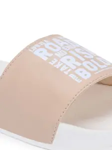 The Roadster Lifestyle Co. Women Beige Printed Sliders