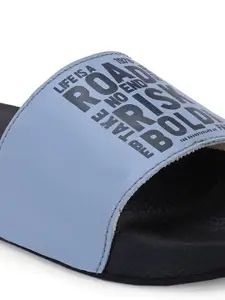 The Roadster Lifestyle Co. Blue Printed Open Toe Sliders