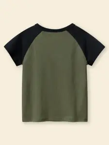 INCLUD Boys Typography Printed Raglan Sleeves T-shirt