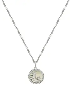 SILBERRY 925 Sterling Silver Rhodium-Plated Circular Pendants With Chains