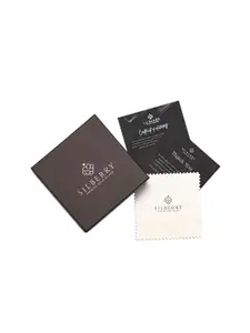 SILBERRY Rhodium-Plated 925 Sterling Silver Circular Pendant with Chain