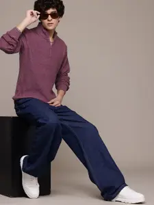 The Roadster Lifestyle Co. Pure Acrylic Self-Design Pullover