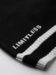 The Roadster Lifestyle Co. Striped Acrylic Pullover with Applique Detail