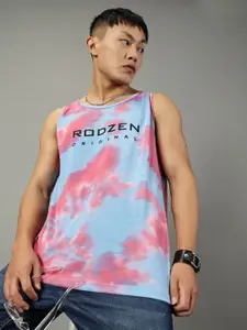 Rodzen Typography Printed Sleeveless Cotton T-shirt
