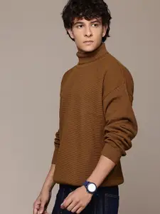 The Roadster Lifestyle Co. Textured Turtle Neck Pullover