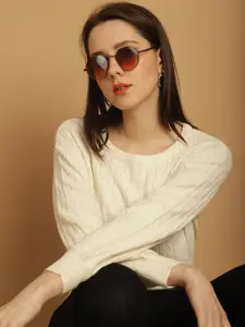 NoBarr Cable Knit Acrylic Pullover Sweater