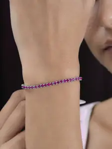 Ornate Jewels 925 Sterling Silver Cubic Zirconia Single line Tennis Bracelet