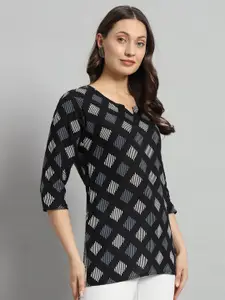 Mialo fashion Geometric Printed Round Neck Straight Kurti