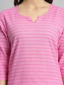 Mialo fashion Geometric Printed Pure Cotton Straight Kurti