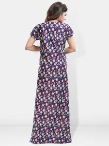 Be You Printed Satin Maternity Maxi Nightdress
