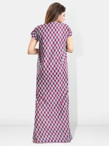 Be You Printed Satin Maternity Feeding Maxi Nightdress