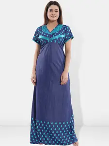 Be You Printed Maternity Satin Maxi Nightdress