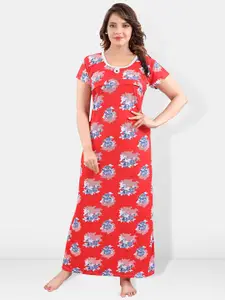 Be You Floral Printed Satin Maxi Maternity Nightdress