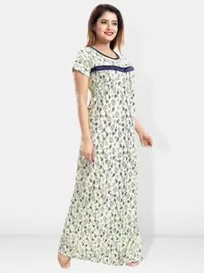 Be You Floral Printed Maxi Satin Maternity Nightdress
