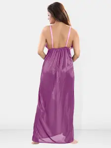 Be You V-Neck Maxi Satin Nightdress With Robe