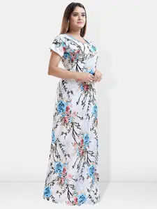 Be You Printed Satin Maternity Maxi Nightdress