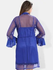 Be You V-Neck Satin Wrap Nightdress With Robe