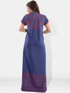 Be You Printed V-Neck Satin Maternity Maxi Nightdress