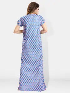 Be You Printed Satin Maternity Maxi Nightdress