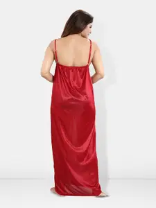 Be You 6 Pieces Satin Maxi Nightdress