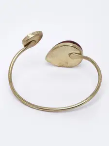 PANASH Women Brass Gold-Plated Cuff Bracelet