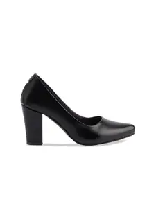 ERIDANI Round Toe Block Heeled Pumps