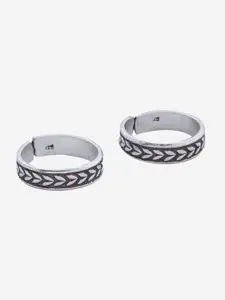 Kushal's Fashion Jewellery Set Of 2 Sterling Silver Rhodium-Plated Toe Rings