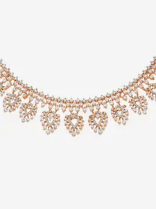 Kushal's Fashion Jewellery Rhodium Plated Cubic Zirconia Necklace