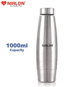 NIRLON Silver-Toned 3 Pieces Stainless Steel Solid Water Bottles 1 ltr