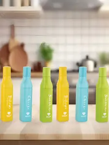 NIRLON Yellow & Green 6 Pieces Water Bottles 550 ml Each