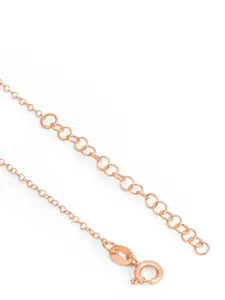 Zavya 925 Sterling Silver Rose Gold-Plated Circular Pendant with Chain