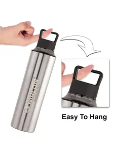 NIRLON Silver-Toned 6 Pcs Typography Printed Stainless Steel Water Bottle 900 ML