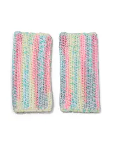 Magic Needles Women Patterned Fingerless Acrylic Winter Gloves