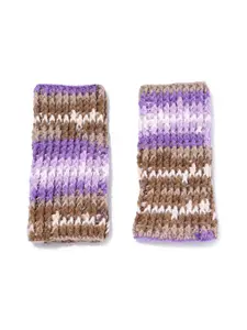 Magic Needles Women Patterned Fingerless Acrylic Winter Gloves