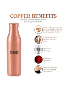 NIRLON Copper-Toned 2 Pcs Copper Leak Proof Water Bottle 1ltr