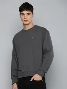 R.Code by The Roadster Life Co. Men Long Sleeve Oversized Pullover