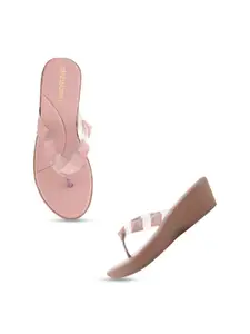 DressBerry Purple Embellished Wedge Heels