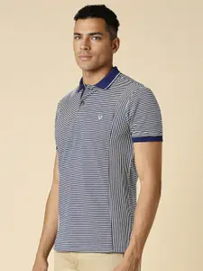 Allen Solly Striped Cotton Polo Collar  Casual T-shirt