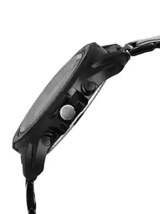 Franktime Men Embellished Dial & Stainless Steel Straps Analogue Watch FT-0046 BLK