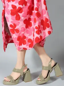 Denill Strappy Open Toe Block Heels