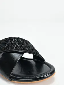 SCENTRA Textured Open Toe Flats