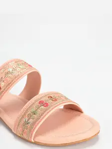 SCENTRA Embellished Open Toe Flats