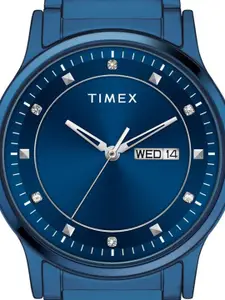 Timex Men Brass Dial & Stainless Steel Bracelet Style Straps Analogue Watch TW000R458-EX
