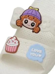 Yellow Bee Girls Applique Detailed Sliders