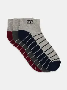 Ajile by Pantaloons Men Pack Of 3 Striped Ankle-Length Socks