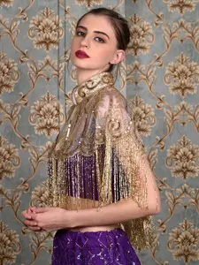 ODETTE Women Acrylic Party Crop Waterfall Shrug